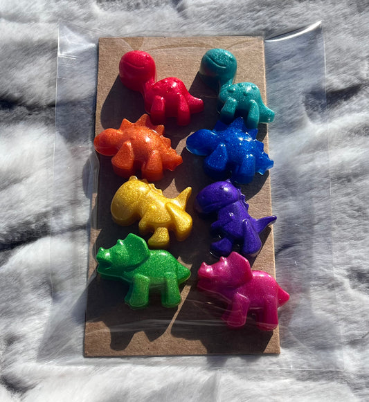 Rainbow dinosaur magnets